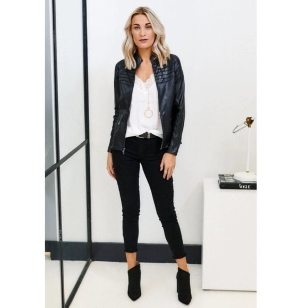 SPANX Moto Faux Leather Jacket L